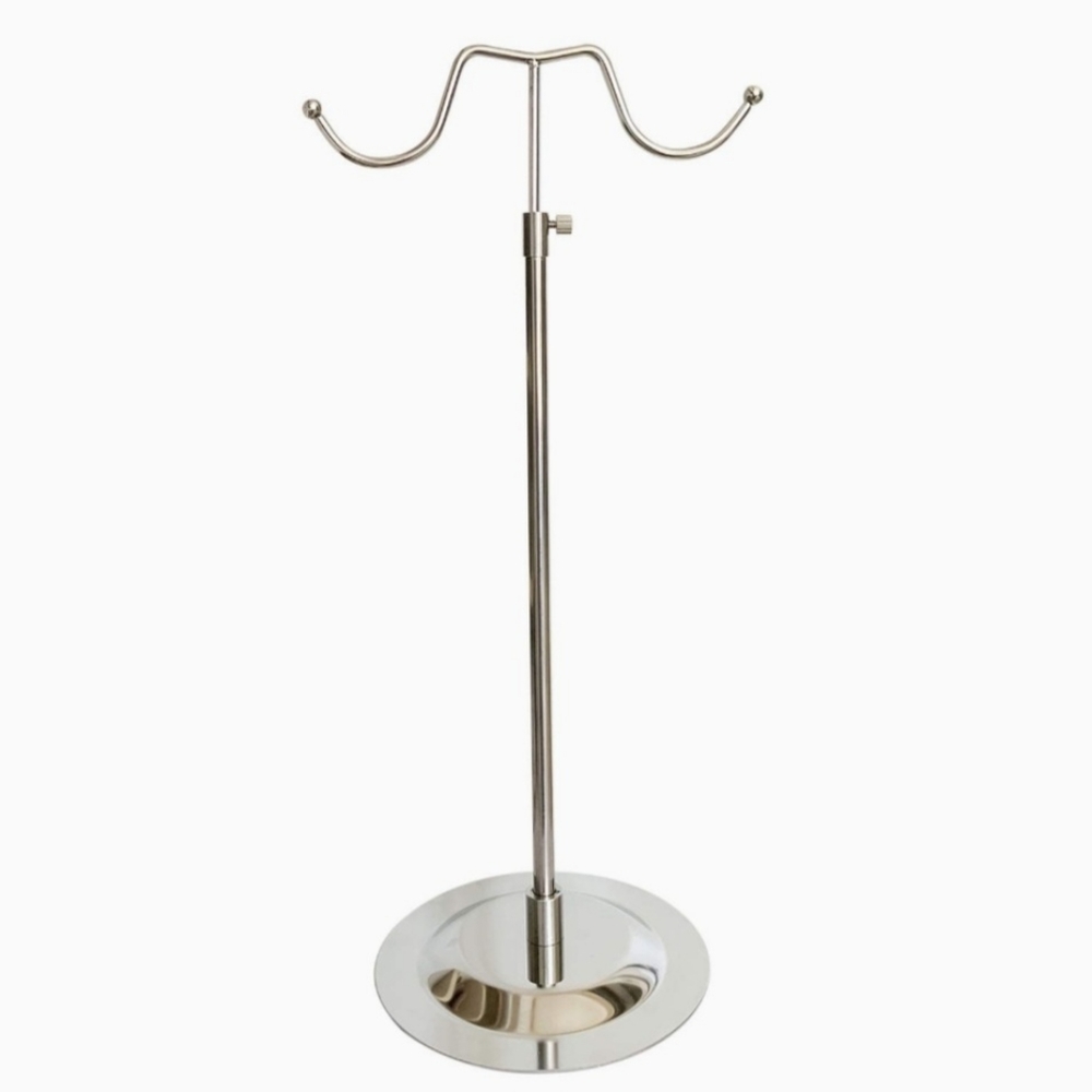 New! Adjustable Stainless Steel Double Hook Handbag Display Stand!